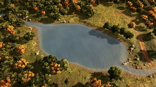 L'étang des Marches, ses berges et ses roseaux